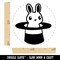 Cute Bunny Rabbit in Magician Hat Self-Inking Rubber Stamp for Stamping Crafting Planners